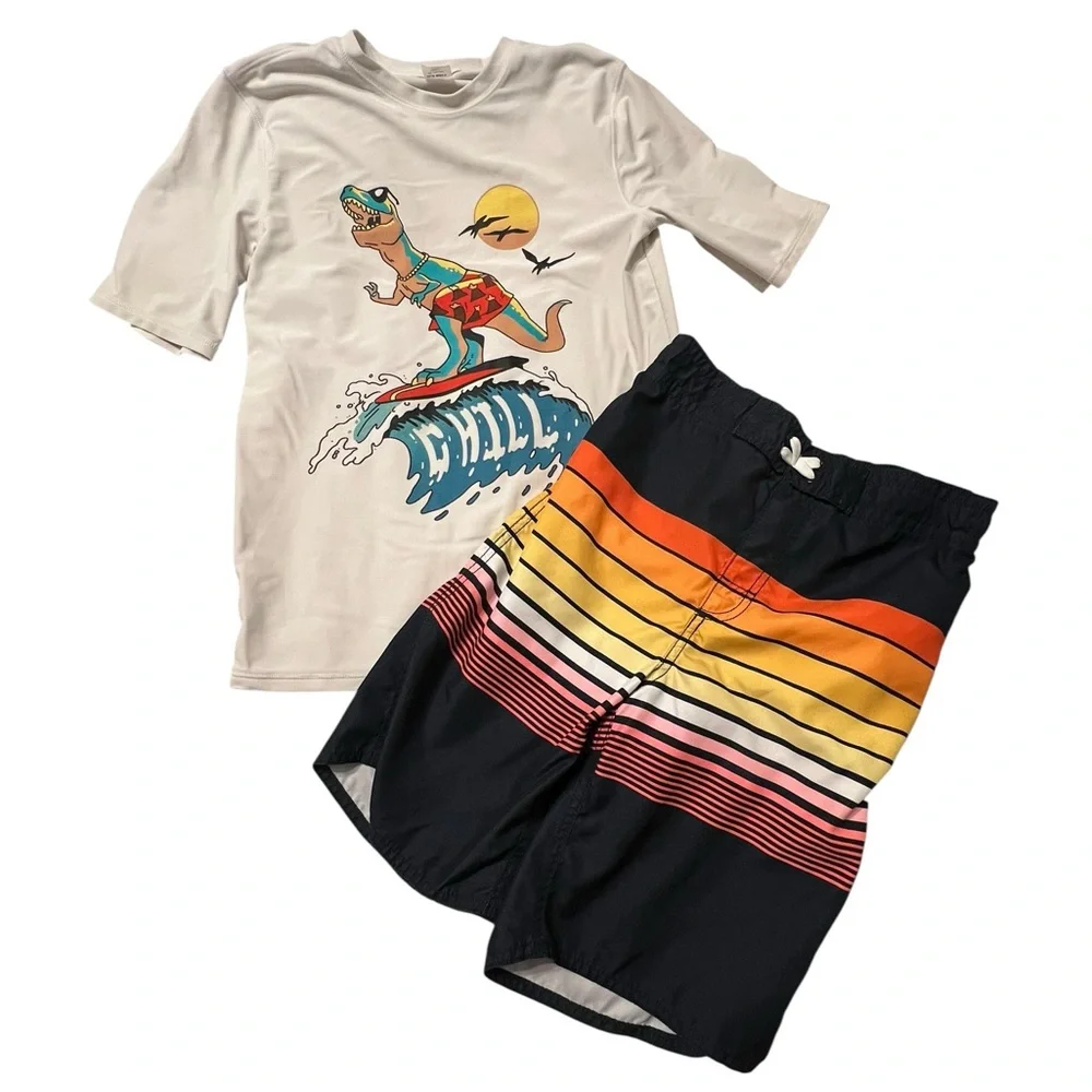 Old Navy Swim Set Rash guard and Swim Trunks Xl